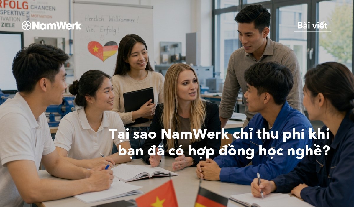 Ứng viên và doanh nghiệp trao đổi trong xưởng đào tạo